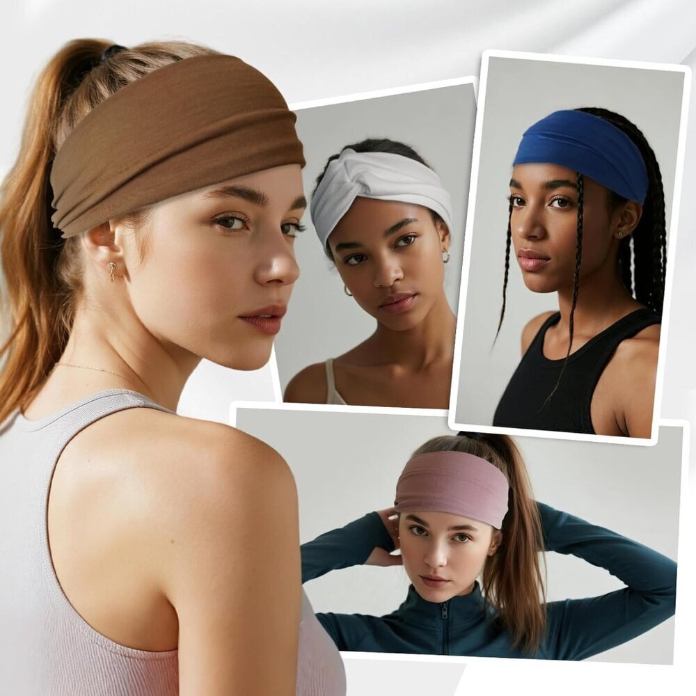 Women Headbands Soft Stretchy Wide Hair Bands for Sports Yoga Workout - Picture 6 of 6